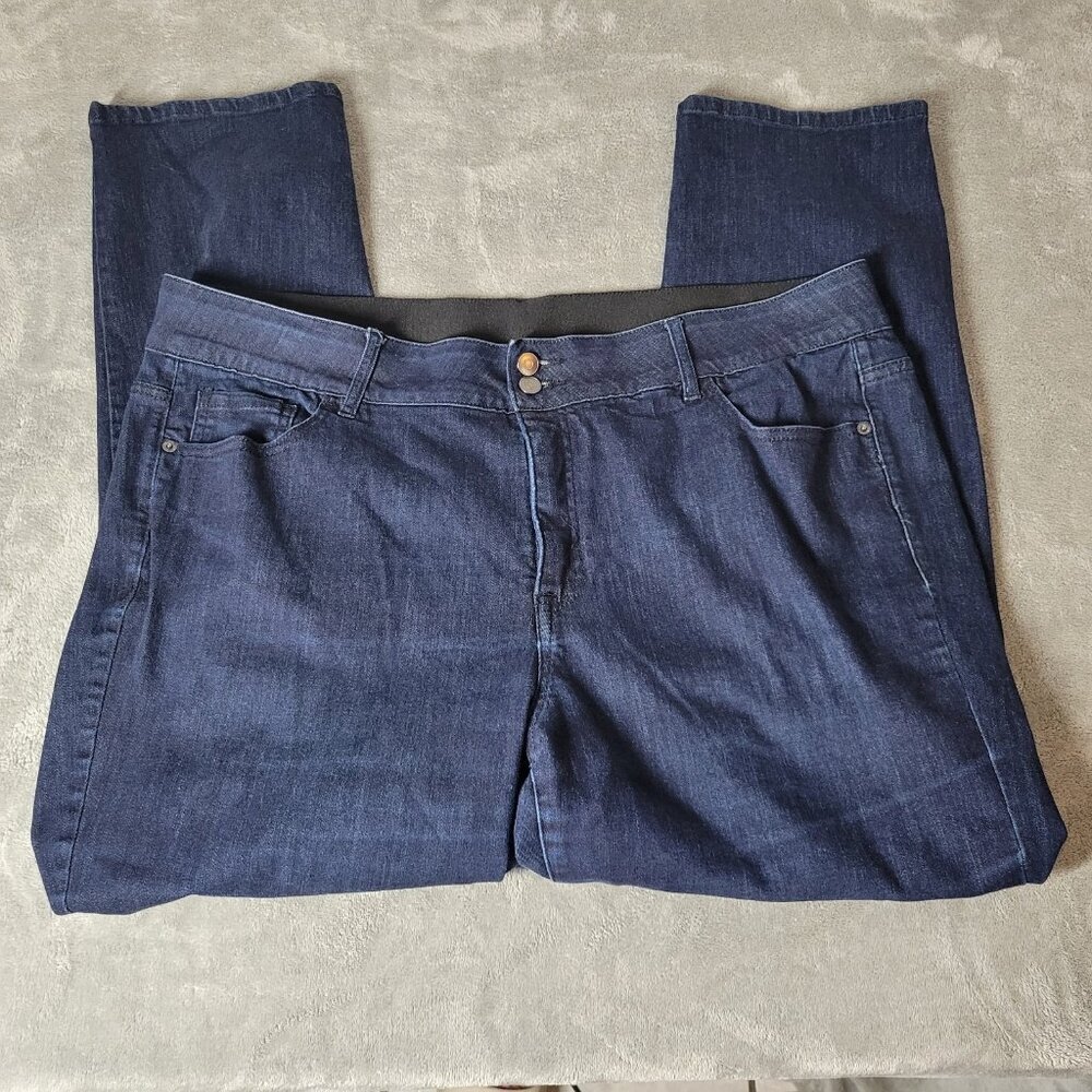 Venezia Lane Bryant Womens Jeans 22 Plus Straight Leg Dark Blue Denim SL101E